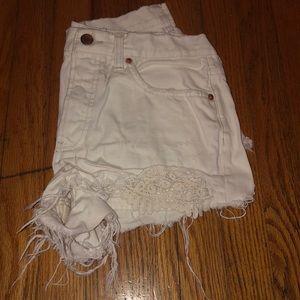 Free People White Jean Shorts